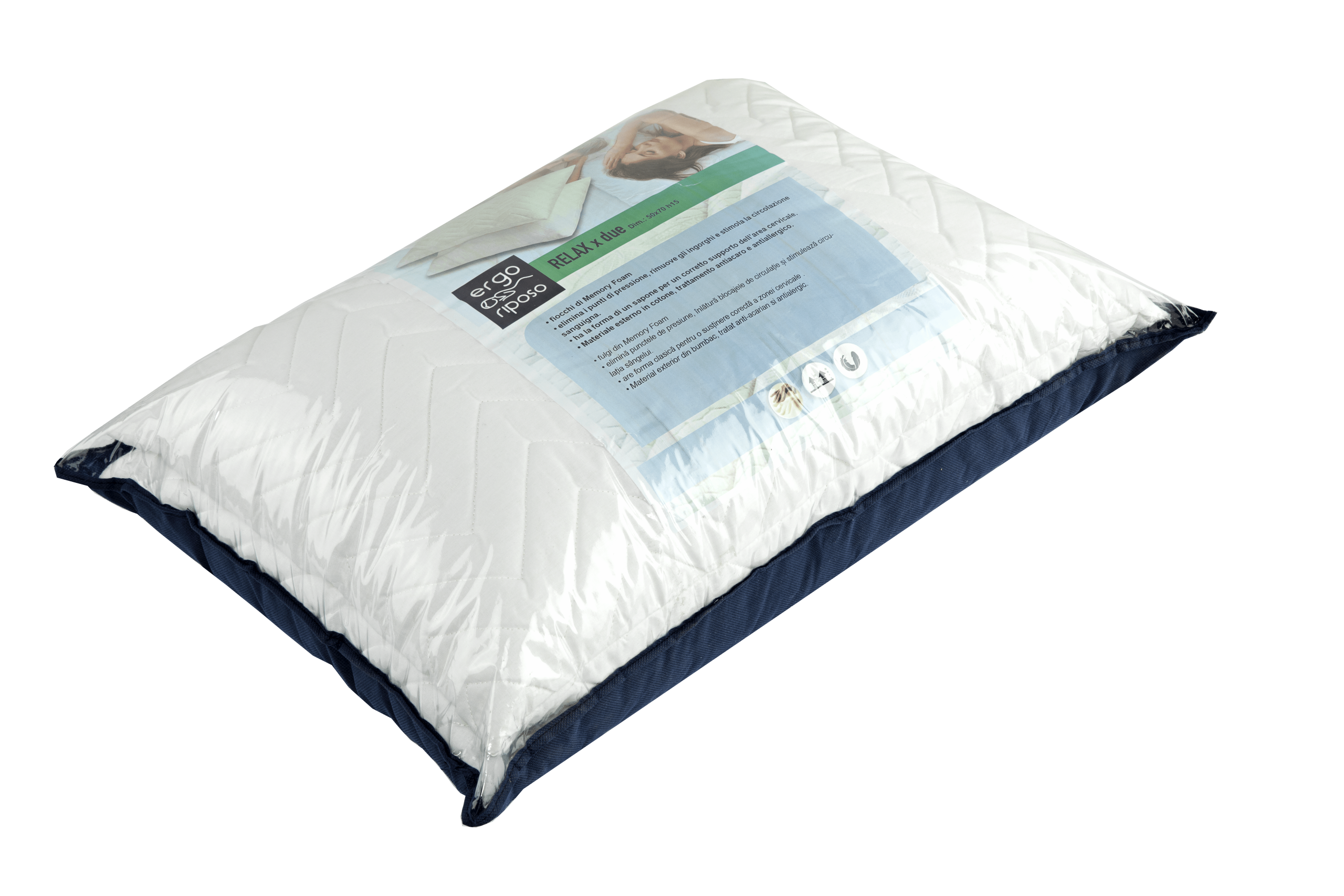 Pernă MEMORY FIOCCO DUO – Set 2 perne anatomice din Memory Foam! - imagine 3